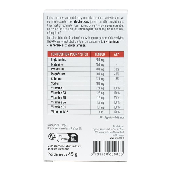 Granions Hydrop Booster d'hydratation stick
