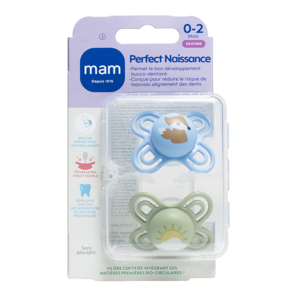 MAM Perfect Naissance Sucette silicone anatomique 0-2 mois