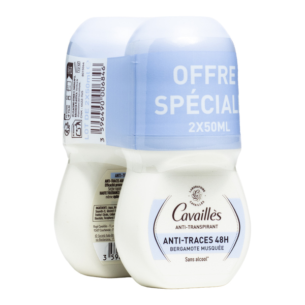 Cavaillès Deodorant anti transpirant 48h Bergamotte musquée roll on