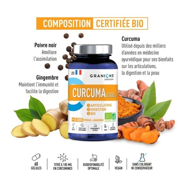 Granions Curcuma 6300 mg Bio gélules