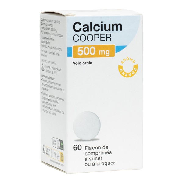 Calcium 500 mg comprimés à sucer ou à croquer