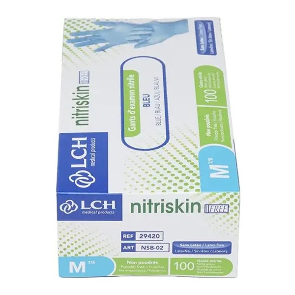 Gants nitrile non poudrés non stériles