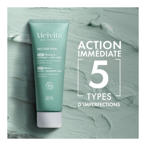 Melvita Nectar Pur Masque exfoliant 3 en 1 bio