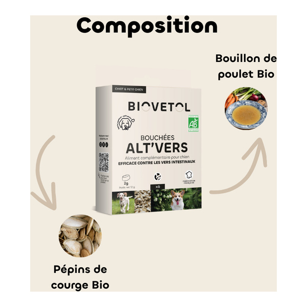 Biovetol bouchées Alt Vers Chien bio