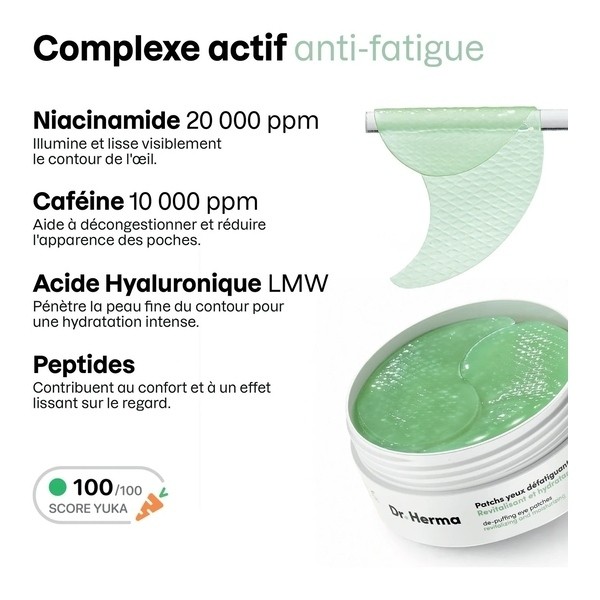 Dr Herma Patch yeux hydrogel défatiguant