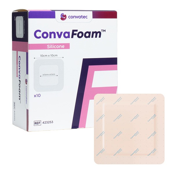 ConvaFoam carré pansement hydrocellulaire siliconé adhésif