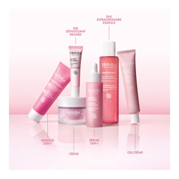 Melvita Source de Roses Sérum glow hydra repulpant bio