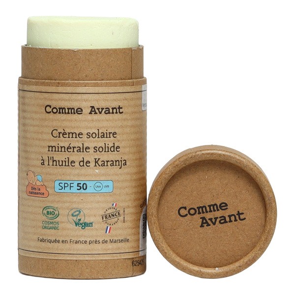 Comme Avant Crème solaire minérale solide bio SPF 50