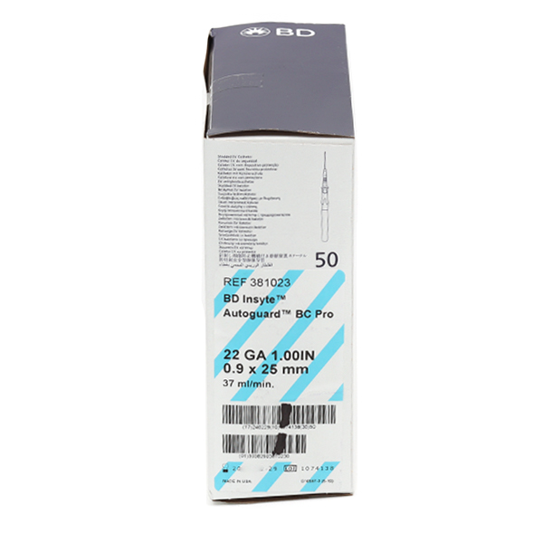 BD Insyte Autoguard Blood Control cathéter 50 unités