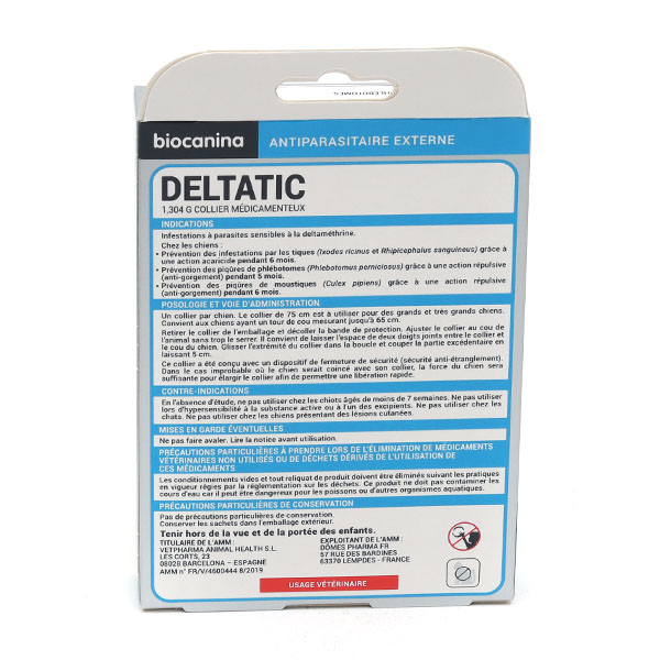 Biocanina Deltatic Collier anti tiques Grand chien
