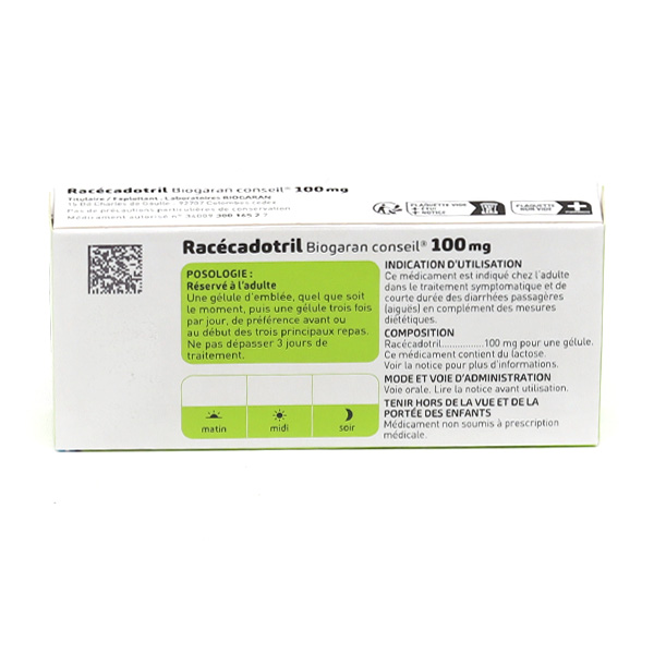Racecadotril 100 mg gélule Biogaran