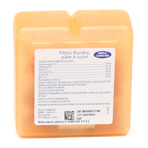 Baudry pâtes homéopathiques Boiron