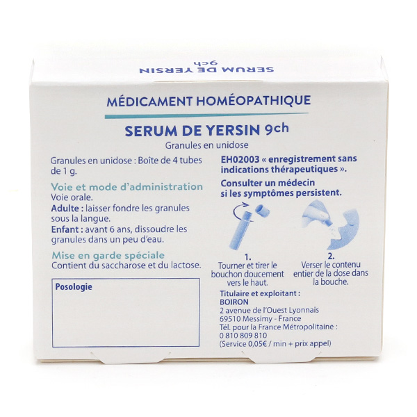 Boiron Serum de Yersin 9CH pack de doses homéopathiques