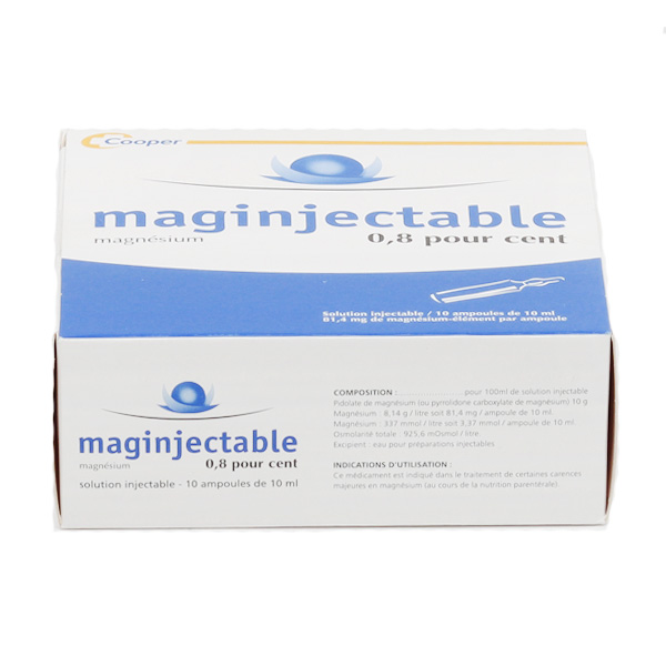 Maginjectable 0,8 % ampoules