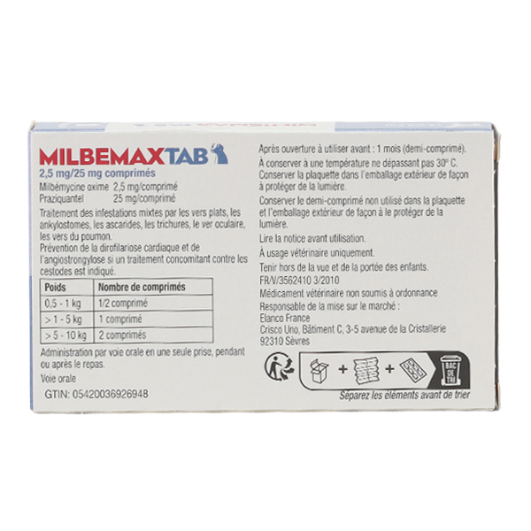 Milbemax Chien comprimé vermifuge
