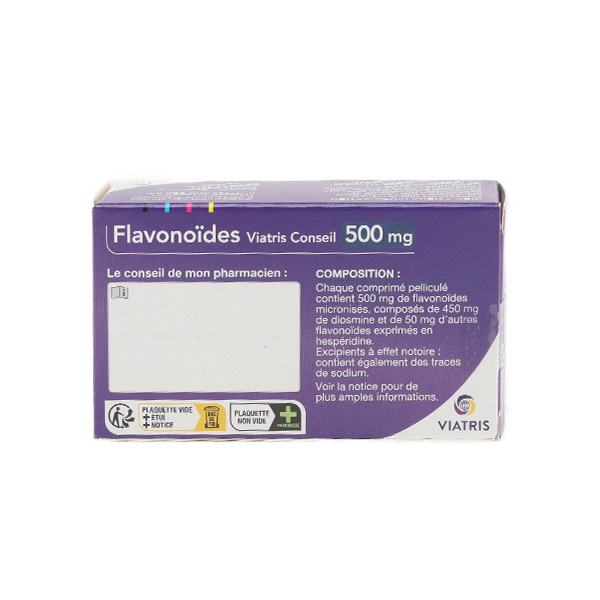 Flavonoides 500 mg Viatris comprimé Jambes lourdes