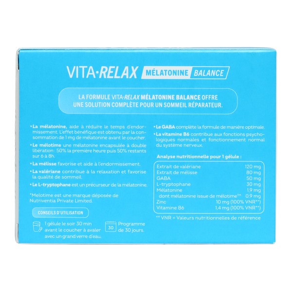 Vitavea Vita Relax Mélatonine Balance gélules