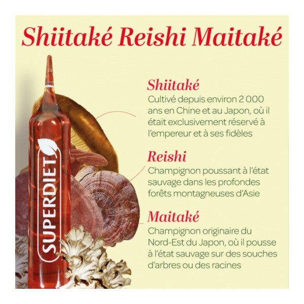 Super Diet Shiitaké Reishi Maitaké ampoule Bio