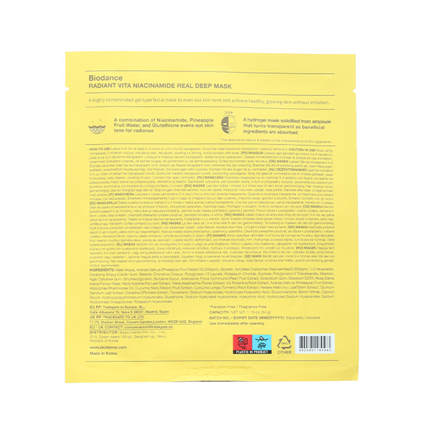 Biodance masque éclat Radiant Vita Niacinamide real deep mask
