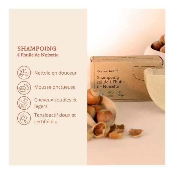 Comme Avant Shampoing solide à l'huile de Noisette bio