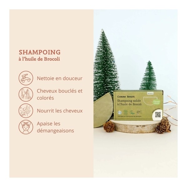 Comme Avant shampoing solide à l'huile de brocoli bio
