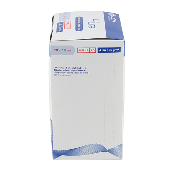 Compresses non tissées stériles 10 x 10 cm LCH Pure