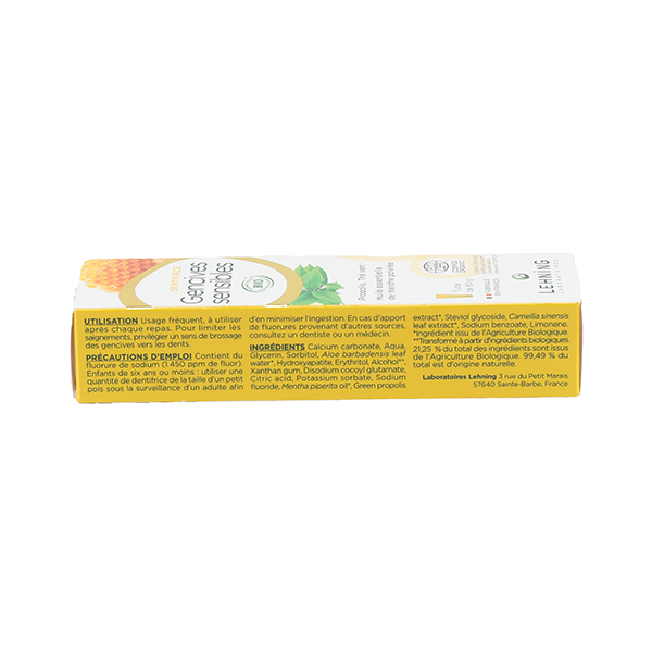 Lehning dentifrice gencives sensibles bio