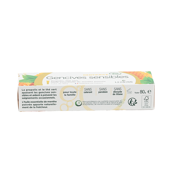 Lehning dentifrice gencives sensibles bio