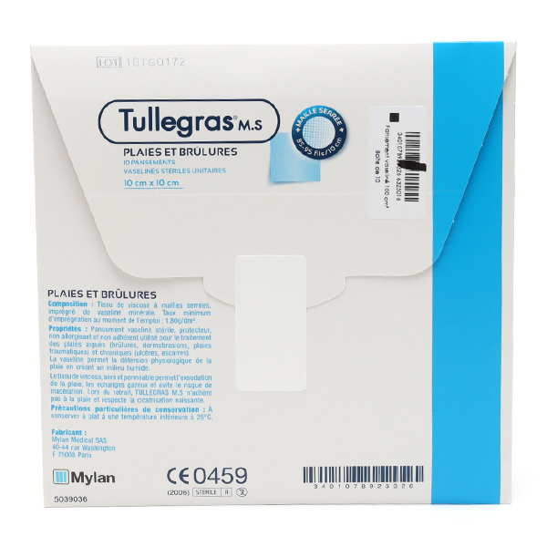 Tulle gras MS pansement interface