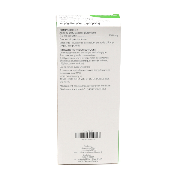 Naabak collyre antihistaminique unidose