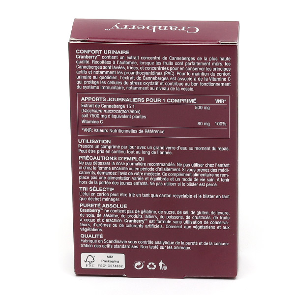 Cranberry comprimés