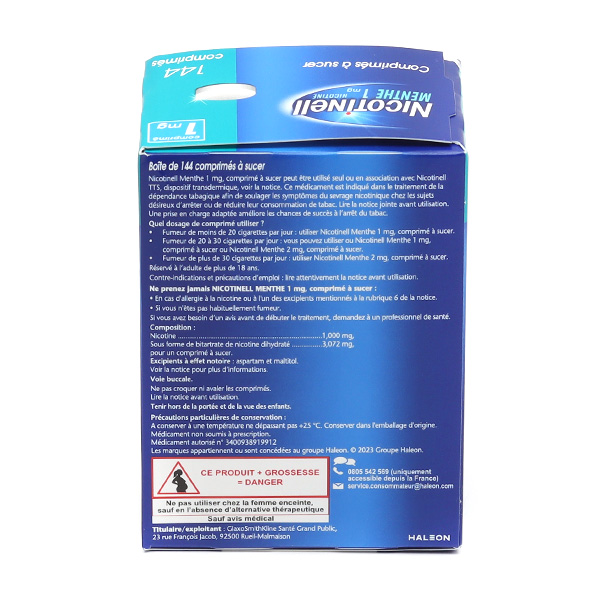 Nicotinell 1 mg menthe comprimé