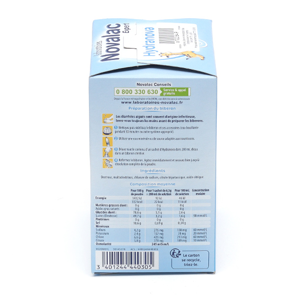 Novalac Hydranova Solution de réhydratation orale sachets