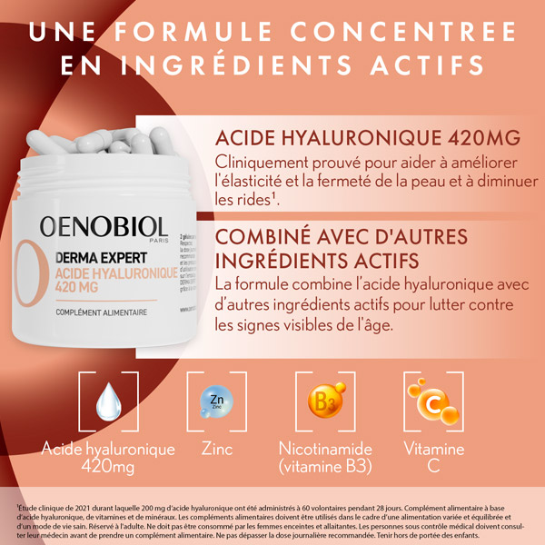 Oenobiol Derma Expert Acide hyaluronique 420 mg gélules