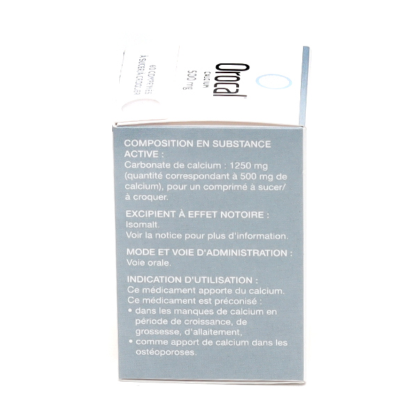 Orocal 500 mg comprimés à sucer