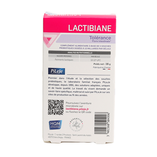 Pileje Lactibiane Tolérance gélules