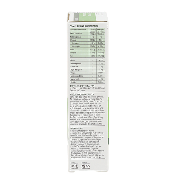 Pranarom Aromaforce Pastilles gorge Thym thujanol