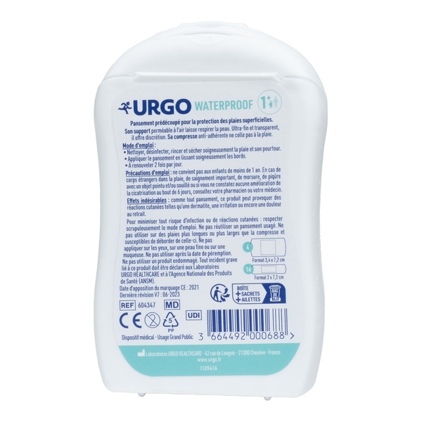 Urgo Waterproof pansements imperméables assortis