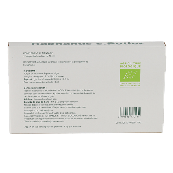 Raphanus S.Potier biologique ampoules
