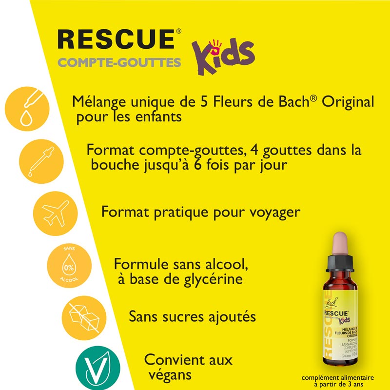 Fleurs de Bach Rescue Kids gouttes buvables