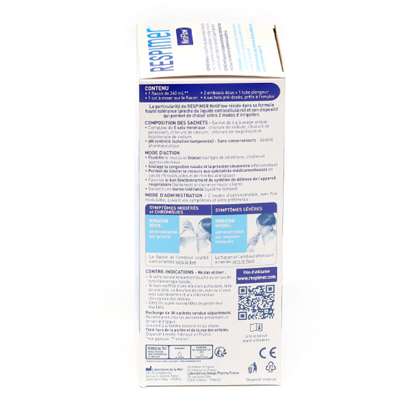 Respimer Netiflow kit d'irrigation nasale + 6 sachets