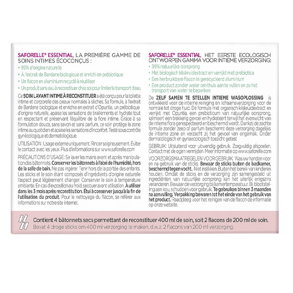 Saforelle Soin lavant intime hydratant bio à reconstituer