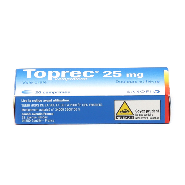 Toprec 25 mg comprimé kétoprofène