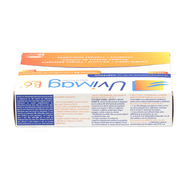 Uvimag B6 solution buvable ampoules