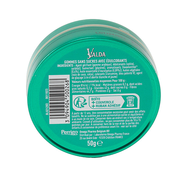 Pastilles Valda sans sucre