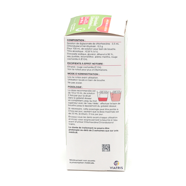 Chlorhexidine Chlorobutanol bain de bouche