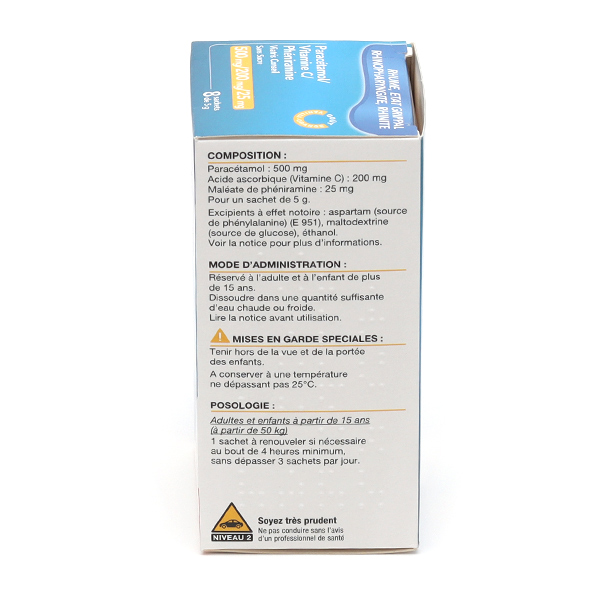 Paracétamol Vitamine C Phéniramine Viatris Adulte sans sucre sachets