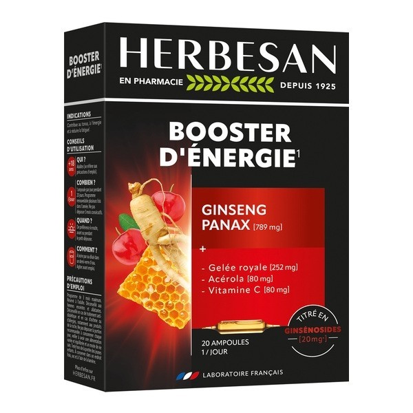 Herbesan Booster d'énergie ampoules