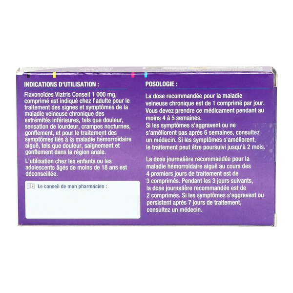 Flavonoides 1000 mg Viatris comprimé crise hémorroïdaire