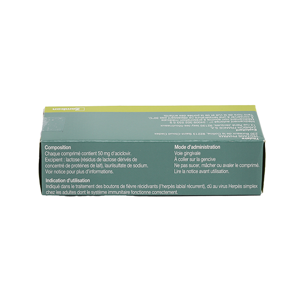 Virpax 50 mg aciclovir comprimé